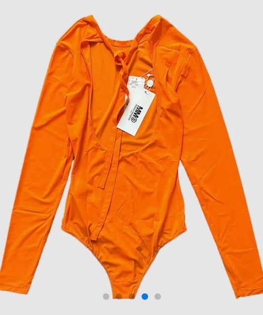 MM6 Maison Margiela Orange Stretch Jersey Bodysuit