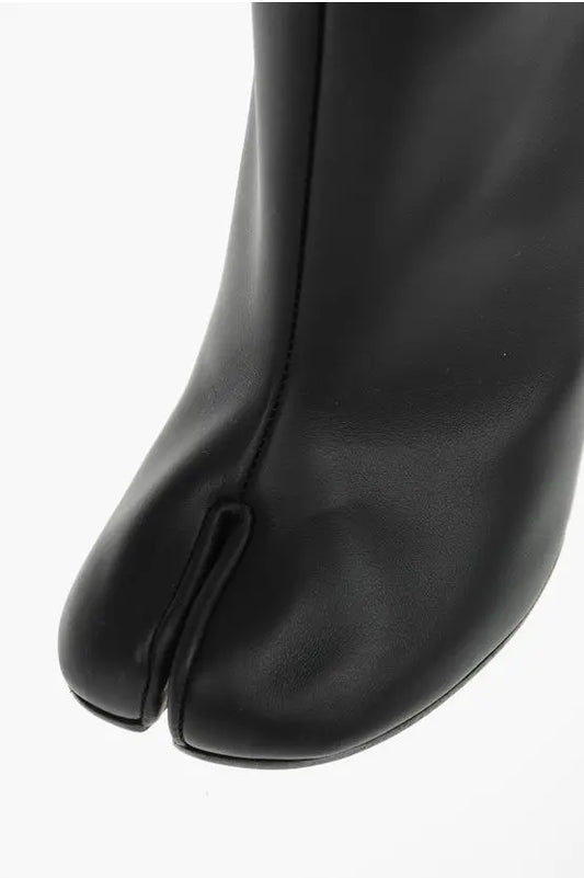 MAISON MARGIELA Leather Square Tabi Boots in Black