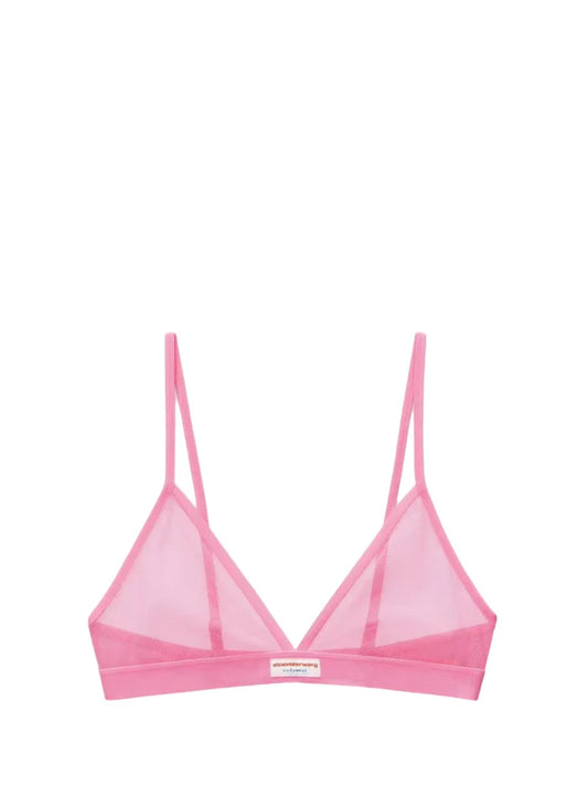 Alexander Wang Sports Mesh Triangle Bra In Pink