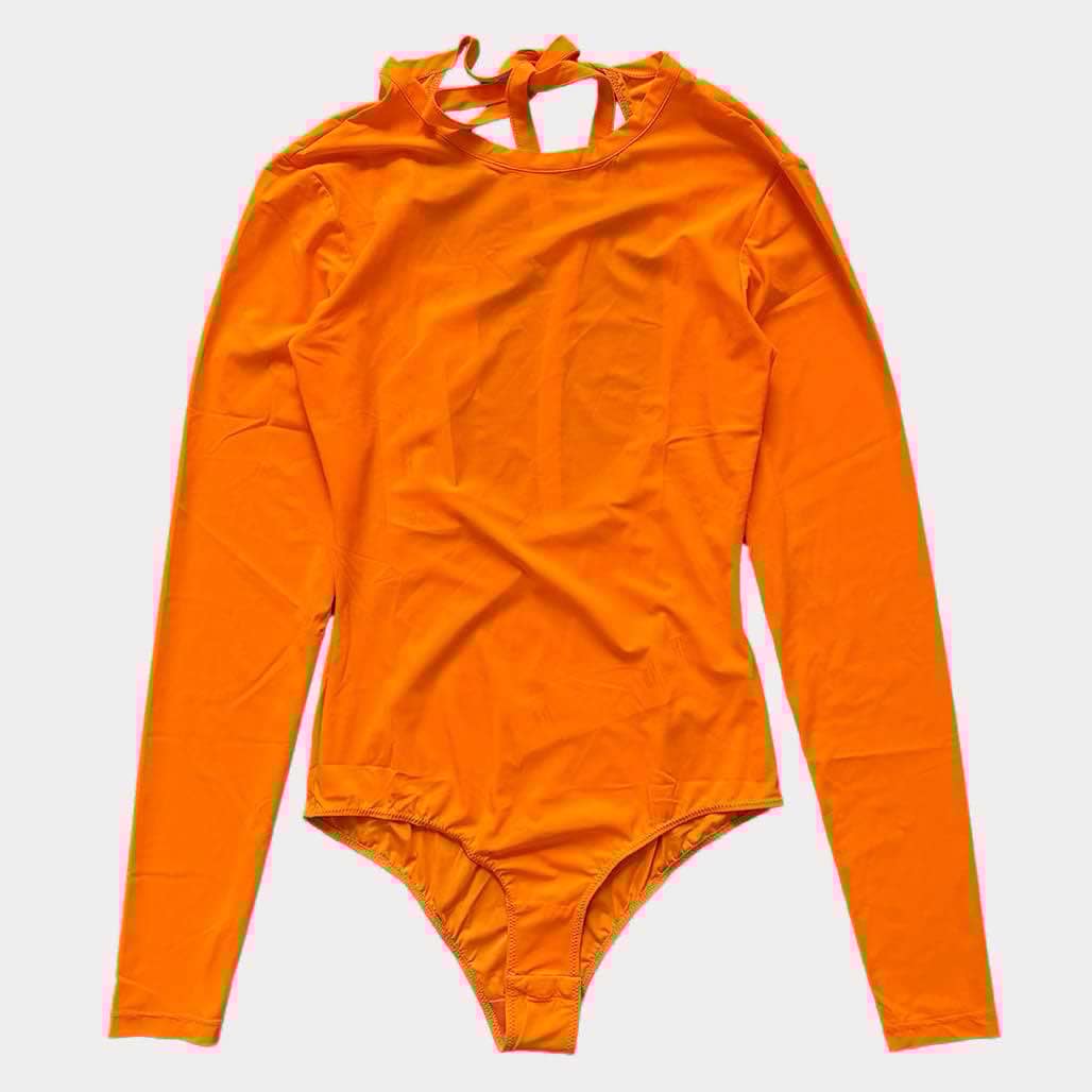 MM6 Maison Margiela Orange Stretch Jersey Bodysuit