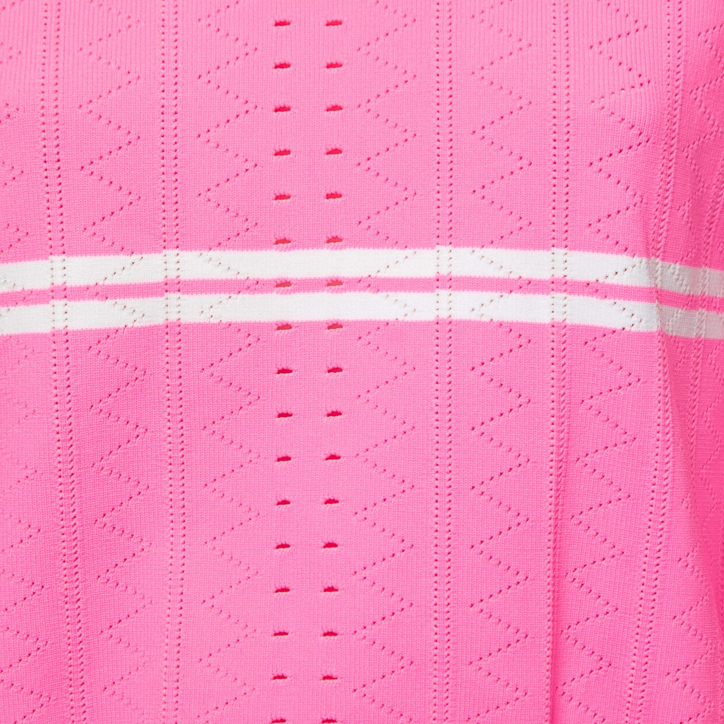 FENDI Neon Pink Striped Knit Ribbon Detail Jumper