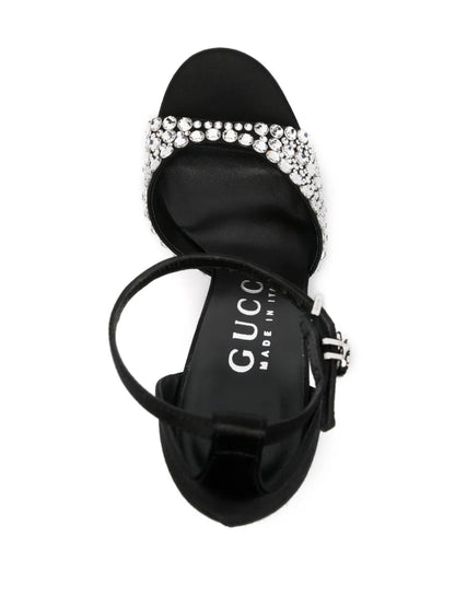 Gucci Embellished Satin Sandals