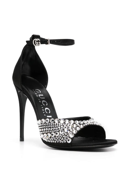 Gucci Embellished Satin Sandals