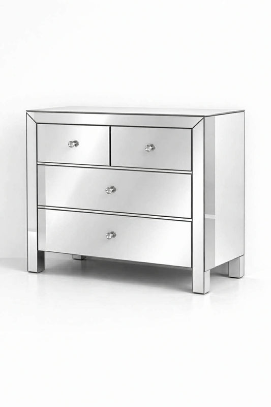 Mirrored chest 4 drawers furniture