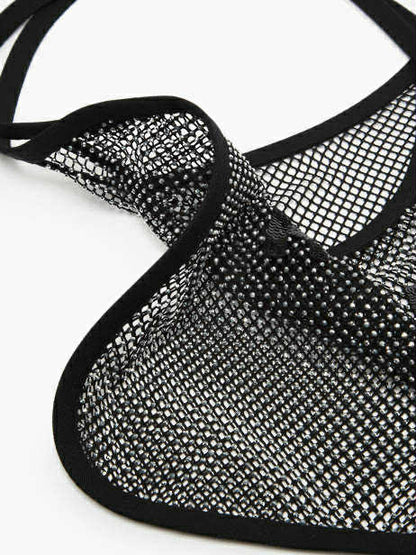 Sonia Rykiel Rhinestoned Mesh Shoulder Bag