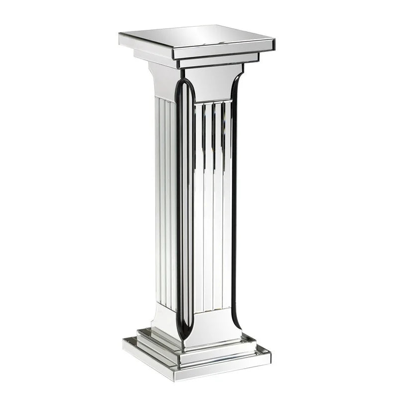 Silver mirrored display pedestal