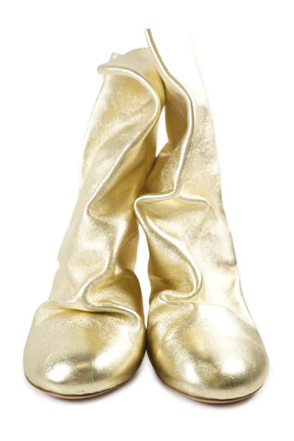 Nicholas Kirkwood Gold foiled ankle boots