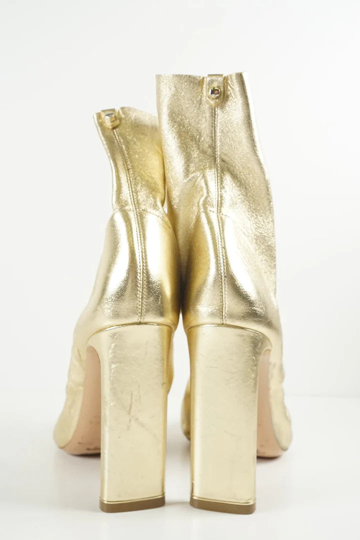 Nicholas Kirkwood Gold foiled ankle boots